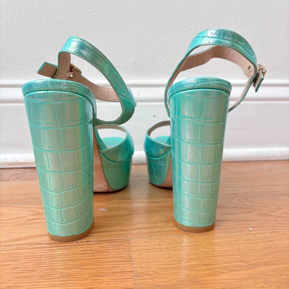 Stuart Weitzman Ryder 95 Platform Sandals Capri Ice Block Heel - Picture 7 of 9